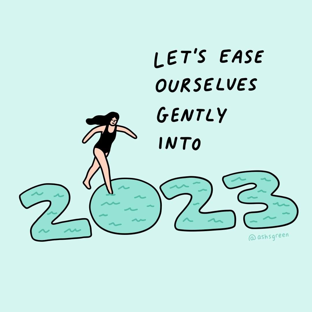 Hello 2023 2023 bathing suit blob character character design doodle drawing girl handwriting illustration line drawing minimal swimming wobbly