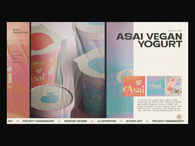 Asai Vegan Yogurt branding gradient icon logo packaging pattern rebrand yogurt