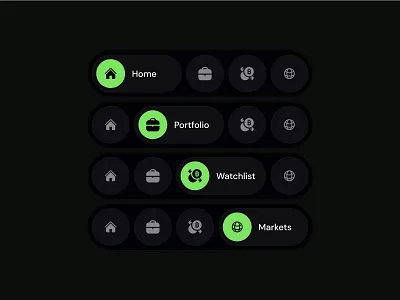 Stock Bottom Navigation Bar app banking bottom bar bottomnavigationbar component finance home investment portfolio stock ui ux