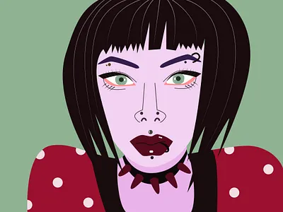 Girl with piercing graphic design vector