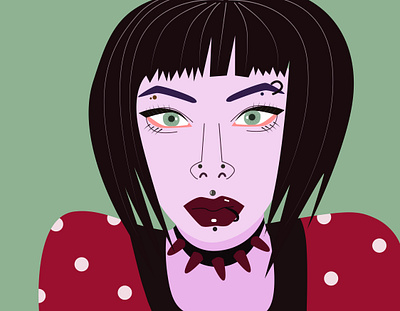 Girl with piercing graphic design vector