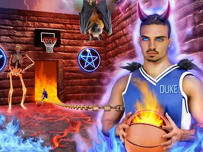 Me L👀king Like Duke Blue Devils 😈 Mascot 2025 March adobe photshop branding design graphic design illustration manipulation marchmadness mascotdesign photo editing photomontage photoshop ui