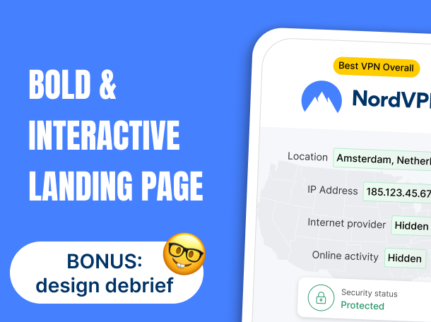 NordVPN conversion optimized landing page (technology) conversion optimized educational informational interactive landing page ppc ppc landing page technology vpn web design