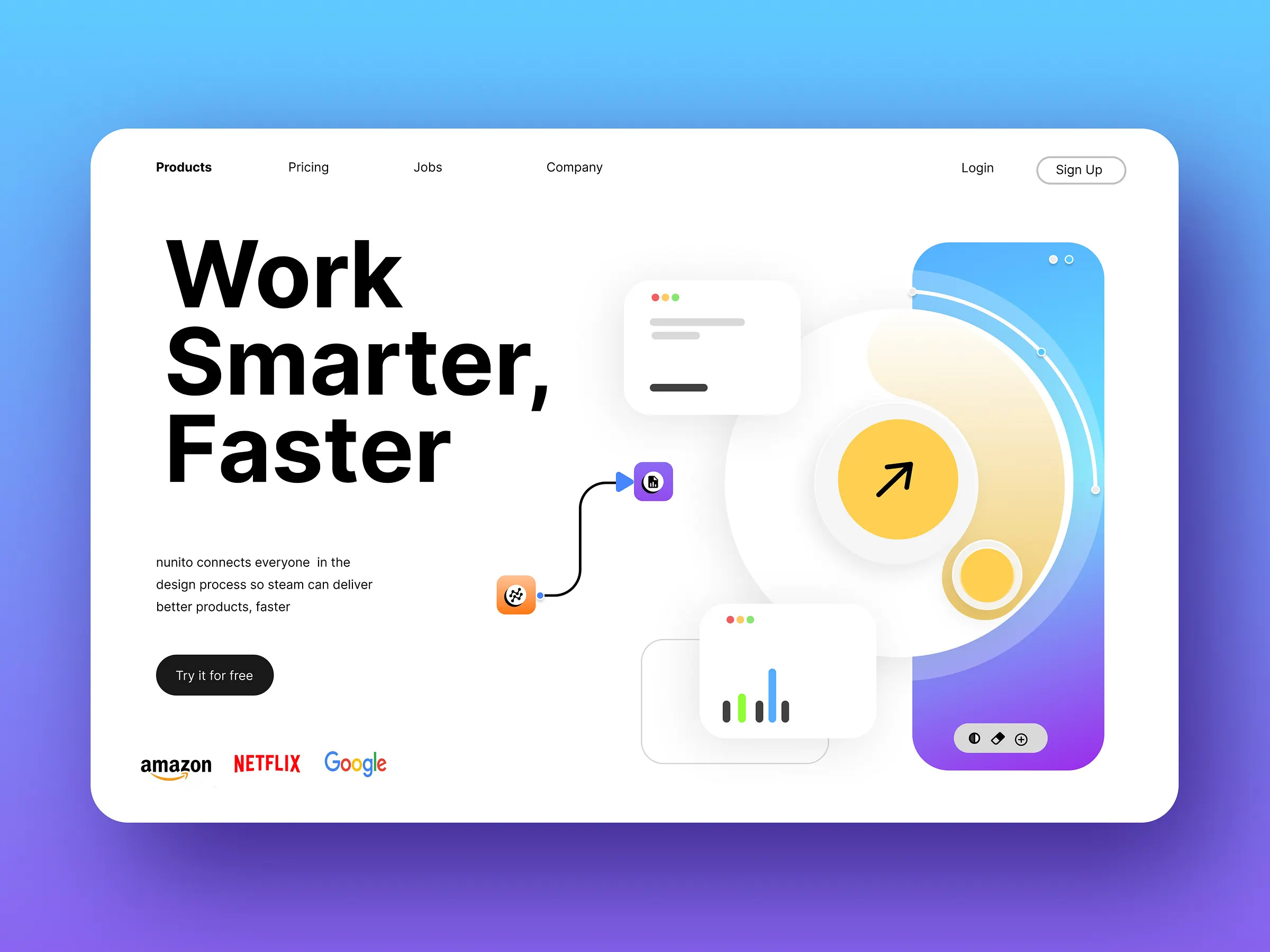 Work Smarter Faster - SaaS Home Page Ui product ui ux web website