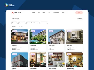 Homerun - Real Estate Responsive UI Concept app app design creative department design filter homepage homerun house landingpage real estate real estate design for website responsive ui ui concept ui design ui kit web app design web design