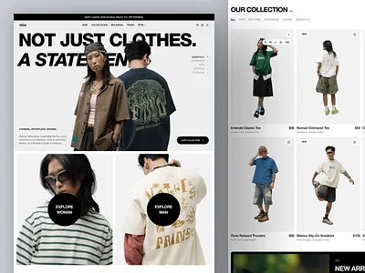 VÉDA - Fashion Website Design achmad hakim apparel brand branding clothes clothing design ecommerce fashion landing page marketplace outfit shop shopify store streetwear style ui ux wearble