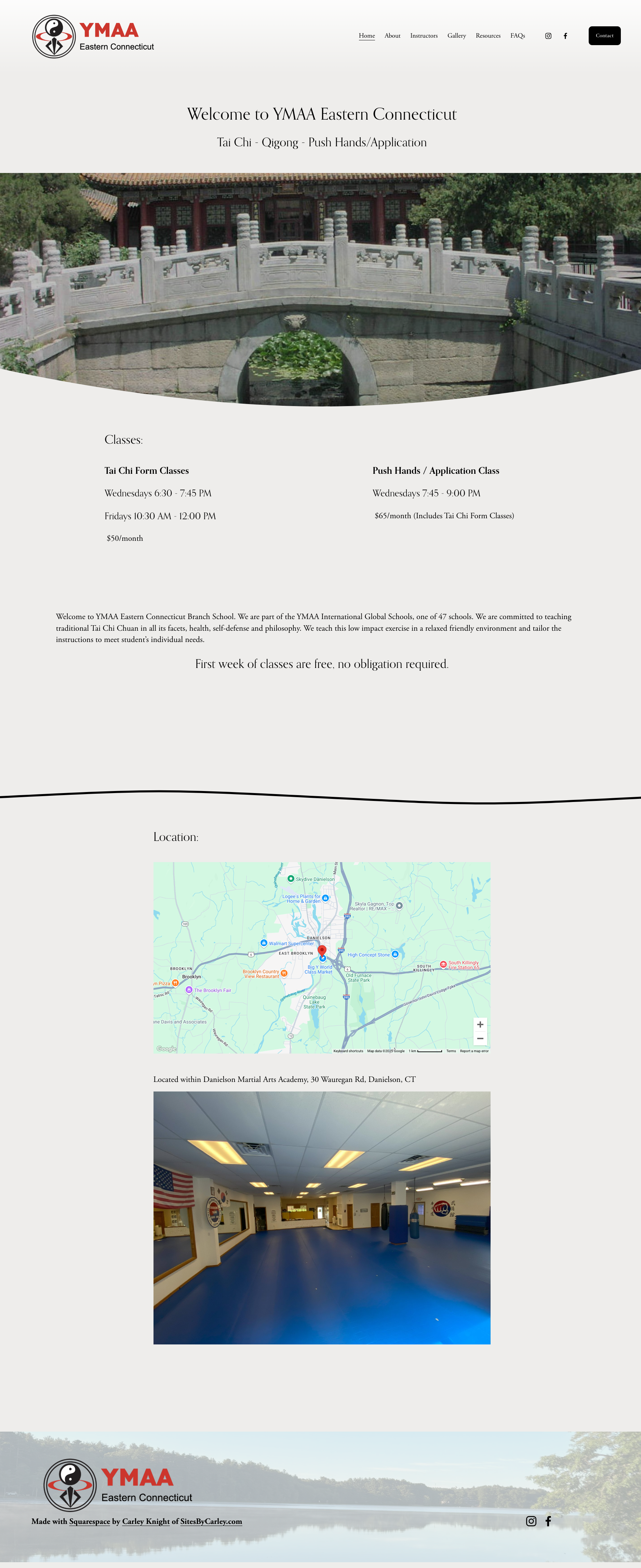 YMAA Eastern CT Built on Squarespace squarespace web design