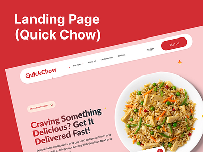 QuickChow Landing Page landingpage mobileapp ux vector webapp
