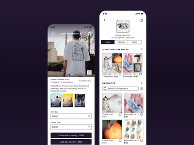 Product and Store page app branding design logo ui