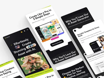 Assetor Web Responsive | AI-Powered Image Generator ai colorful design image generator playful responsive ui uidesign user experience userinterface ux uxdesign web design