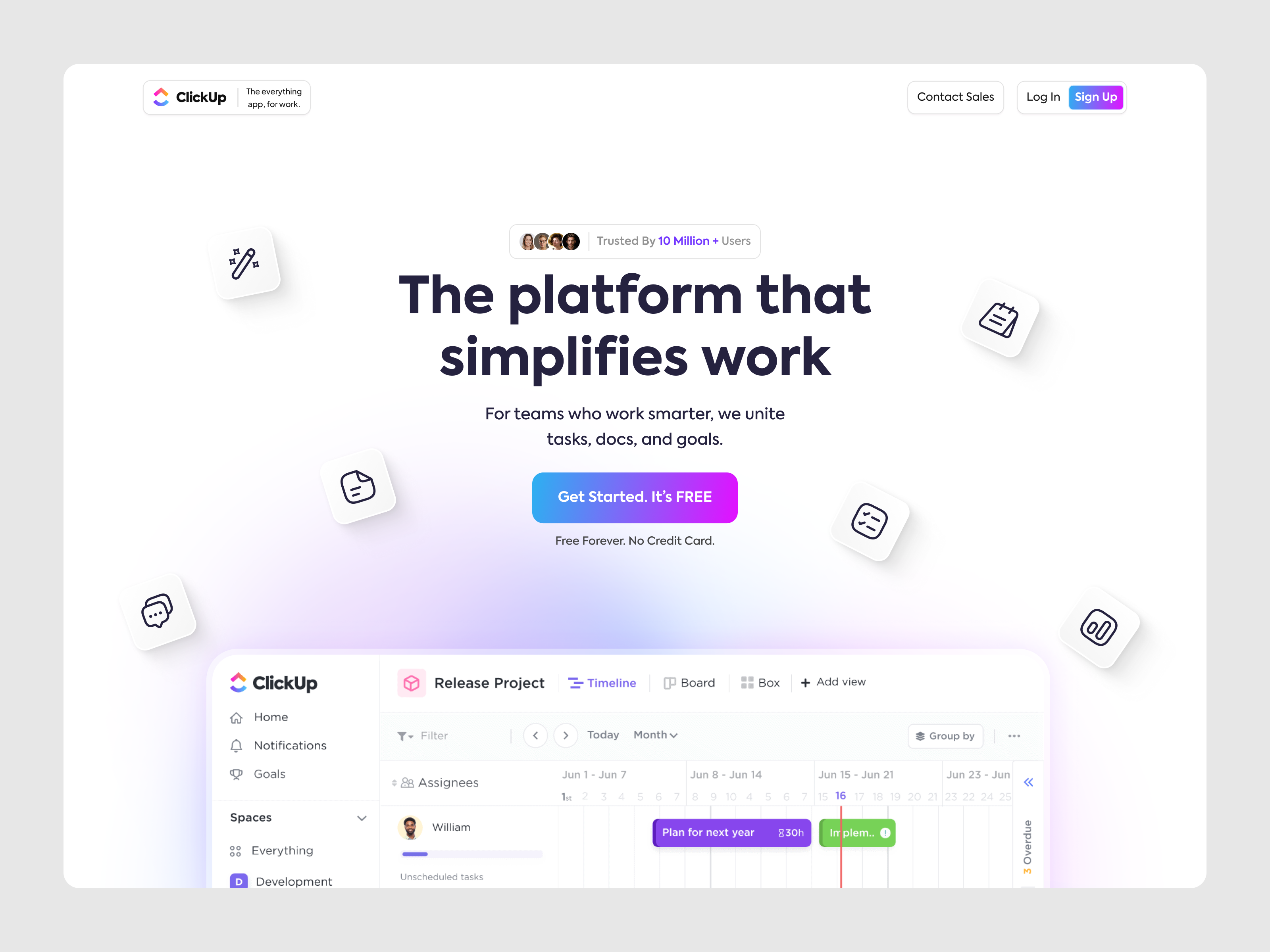 ClickUp - Hero Section Redesign clickup hero hero section landing page redesign ui uiux ux website