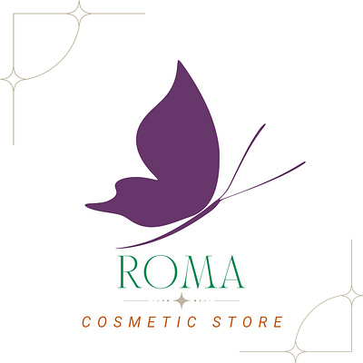 Roma Cosmetics Store Logo 04 branding graphic design illustration logo typography