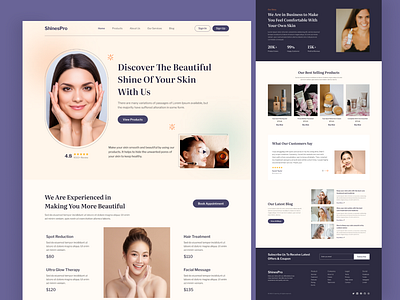 Beauty Skincare Landing page beauty cosmetics dailyui design landing page landingpage makeup skin care skincare website ui ui design uidesign uiux user interface ux ux design web web design web ui website