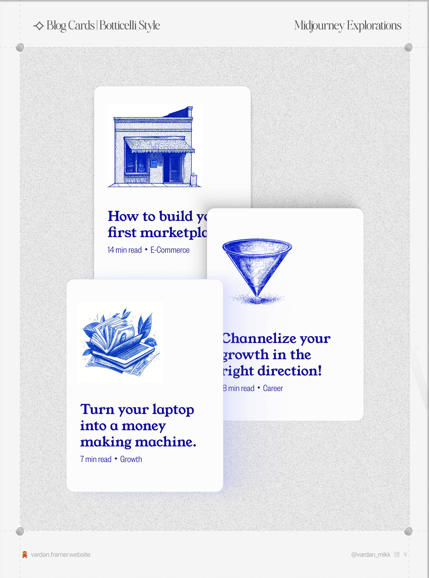 ⟢ Blog Cards | Botticelli style v3 branding ui