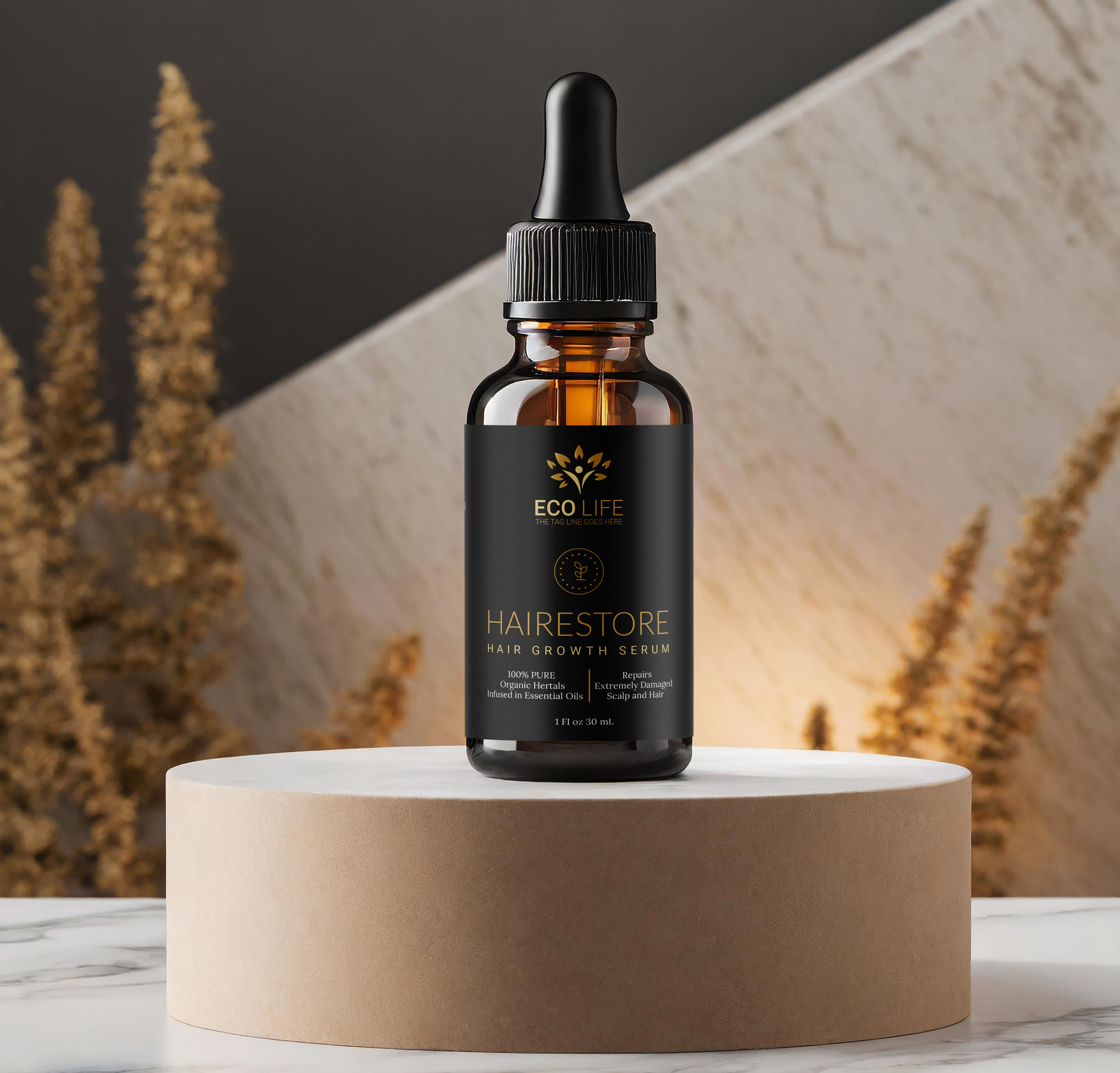 Premium Hair Growth Serum label design 3d beauty bottle branding cbd cbd oil cosmetic dropper dropper bottle hair oil label label design package design packaging packaging design premium label design product label serum skincare unique