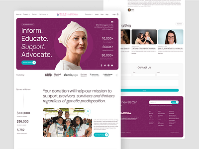 Brcastrong Website cancer landing page cancer website donation website