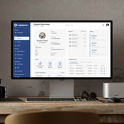 Patient Overview Dashboard ✨ dashboarddesign healthcaredesign medicaldashboard medtech ui uiinspo uxui
