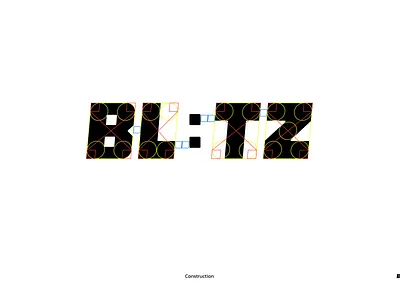 BL:TZ Logotype Construction blitz block clock construction fantasy sports flash football gaming italic letterforms letters logo measurement minimal speed sports time type typography