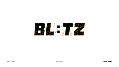 BL:TZ Logotype Construction blitz block clock construction fantasy sports flash football gaming italic letterforms letters logo measurement minimal speed sports time type typography