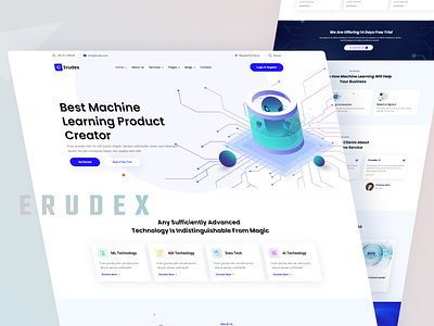 Erudex - AI & Machine Learning creative design deep learning envytheme landing page webdesign website