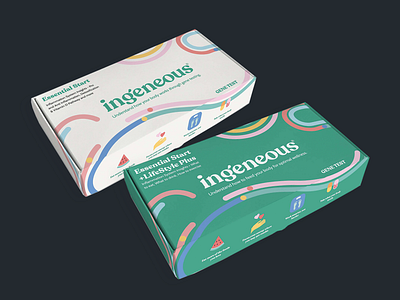 Packaging design for Ingeneous box brand branding design health illustration packaging product startup wellness