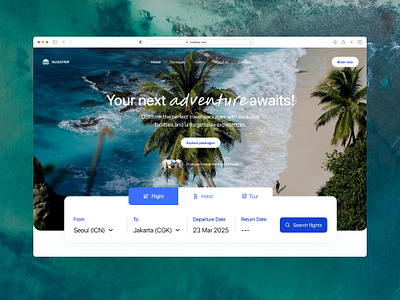 NusaTrip 🌴- Tour & Travel Landing Page adventure design flight homepage hotel landingpage tour travel ui