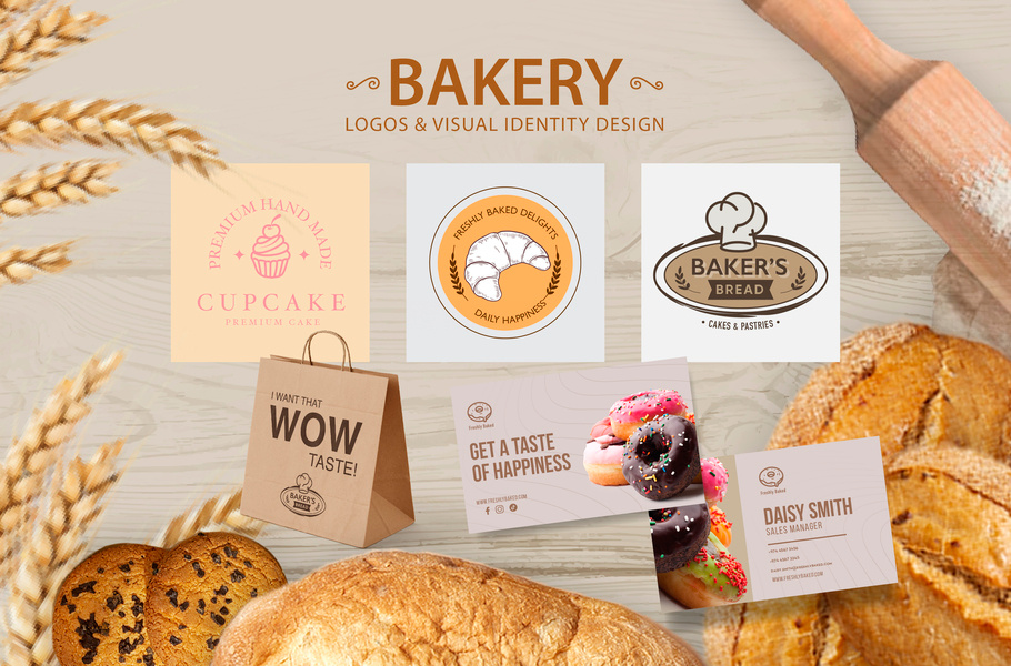 Bakery Logos & Visual Identity Design bakery branding business graphic design identity logo startup visual