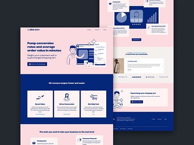 Website design & build for Slide Cart brand branding illustration startup web web design website