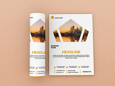 Orange Template Corporate Flyer flyer graphic design