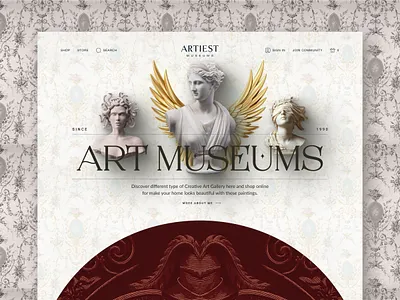 Museum Website Design animation art beautiful branding design graphic design icon illustration landing page logo motion graphics museum ui ux vector website