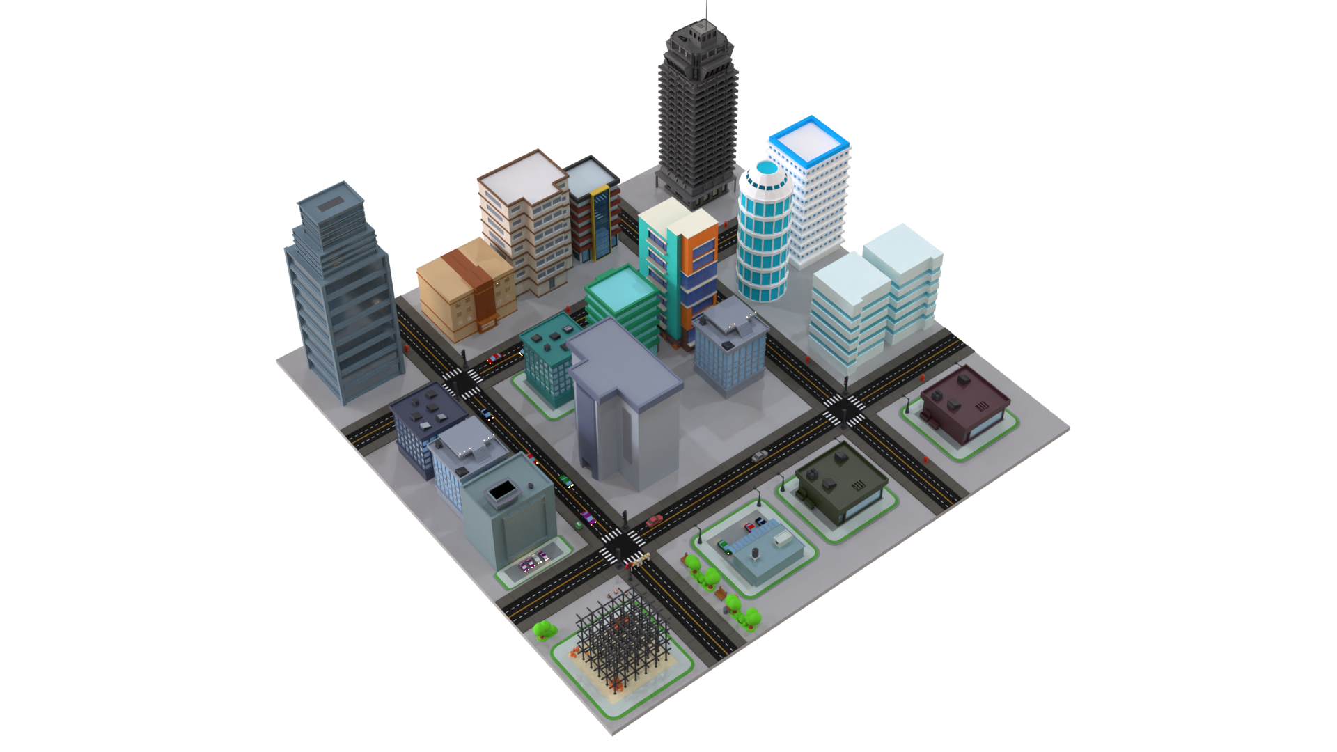 3D Modern Metro City 3d architect branding creative icons creative logo graphic design ui
