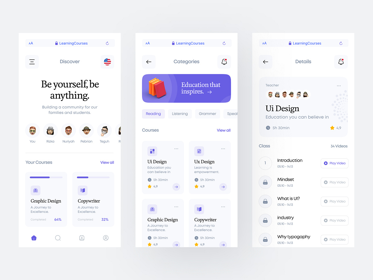 Learning Courses - App Mobile by Adalahreza 🐺 for Norch Studio on Dribbble