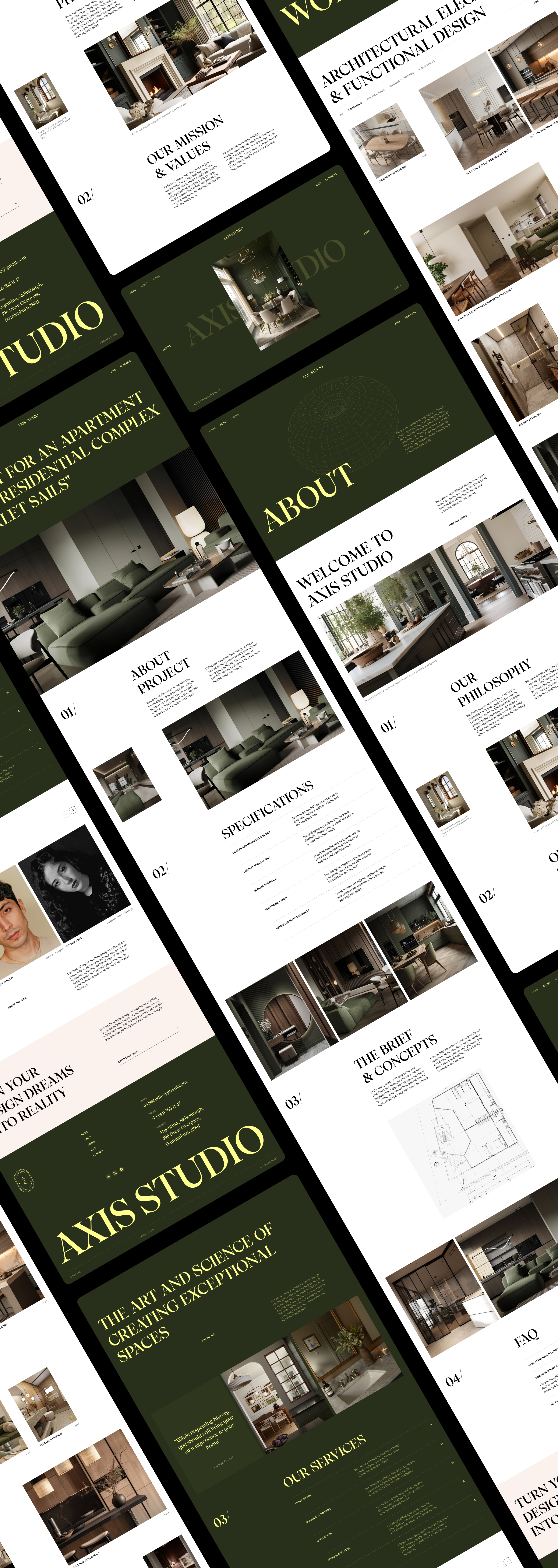 AXIS Studio branding design design studio figma interior design landing logo ui ux web