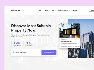 Real Estate- Property Listing Landing Page design mobile app ui ui design uiux design ux website design website redesign