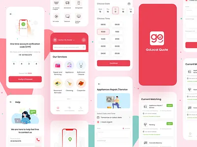 GoLocal Quote Mobile App branding design handyman handyman app design handyman ui hire urgent service provider house shifting services illustration local service provider logo mobileapp ondemand app repairing services tecorb ui urgent urjent requirement userinterface ux vector