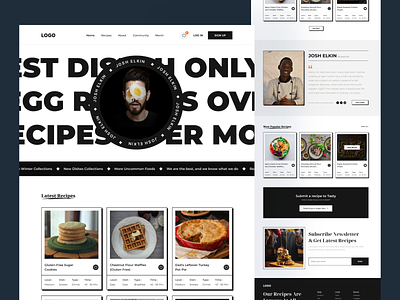 Recipe Share Platform app bw chef chef landing page dark theme design jabel landing design landing page modern web neo brutalism restaurants ui ux