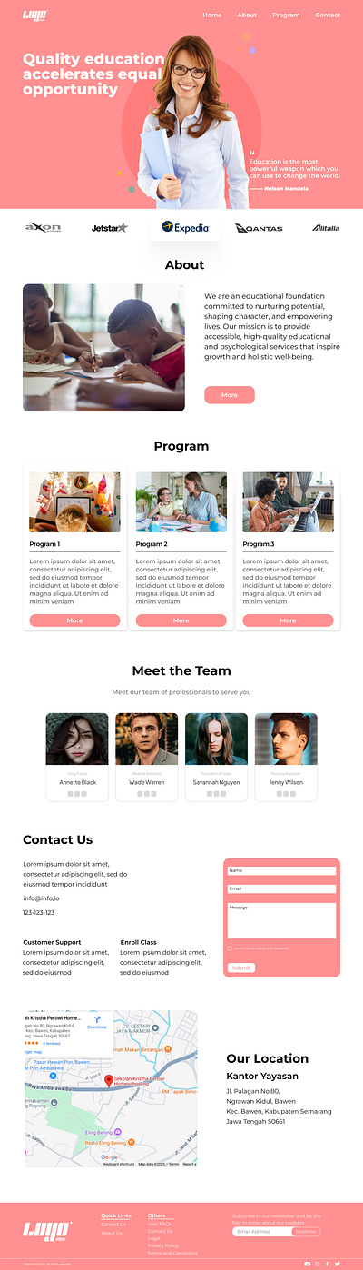 Education Foundation Landing Page design trends