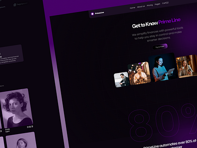 Prime Line – About Page Website Design about page about page design clean creative design minimal saas saas design saas website team tech template ui ux webdesign webflow website design