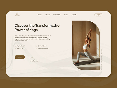 Modern Yoga Studio Design Concept design designconcept figmadesign typography ui ux webdesign yoga