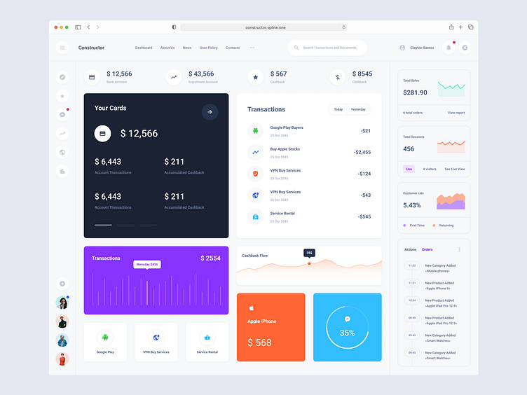 Free Dashboard Figma by Spline.One on Dribbble