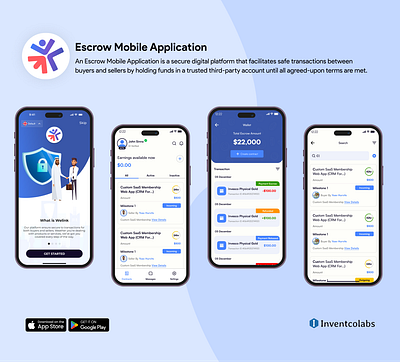 Escrow Mobile Application branding graphic design logo motion graphics ui