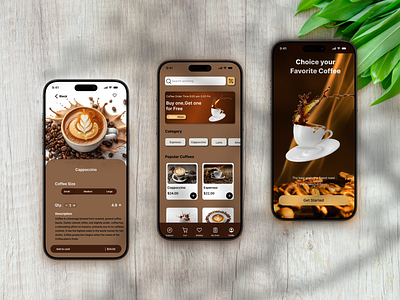 Coffee Shop - App Design appdesign coffeeapp design figma graphic design illustration mobileapp motion graphics photoshop ui ux
