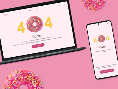 Sugar Crash 404 — Playful Donut Shop Design 404 404design design designconcept errorpage figmadesign typography ui ux webdesign