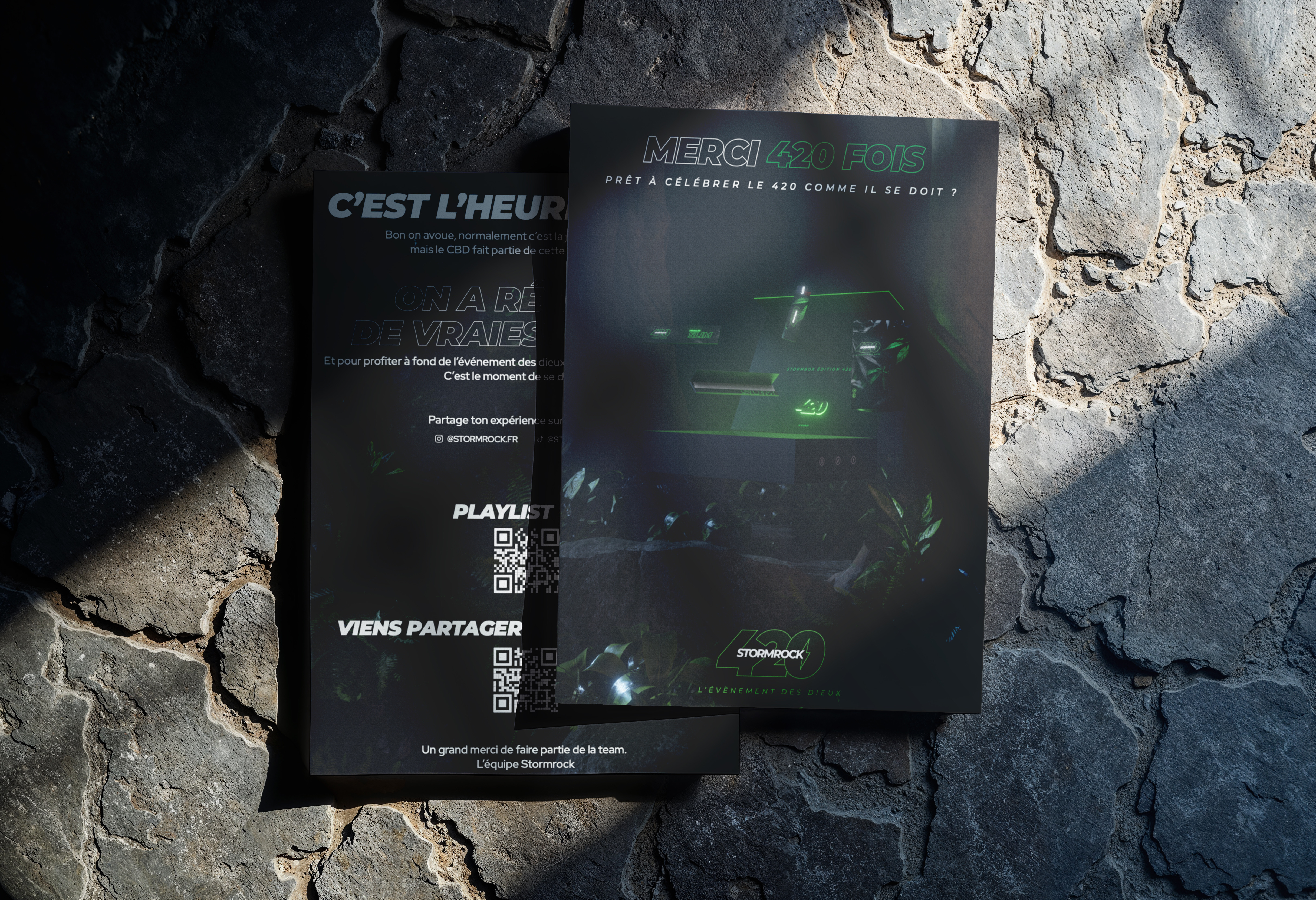 Direction Artistique - Stormrock 420 3d 420 animation art artdirection blender branding cbd cgi logo print product vfx