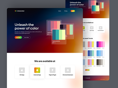 Color palette generator UI design color palatte generator dribbble challenge shots latest design latest ui design radial code radialcode ui uiux uiux design web design