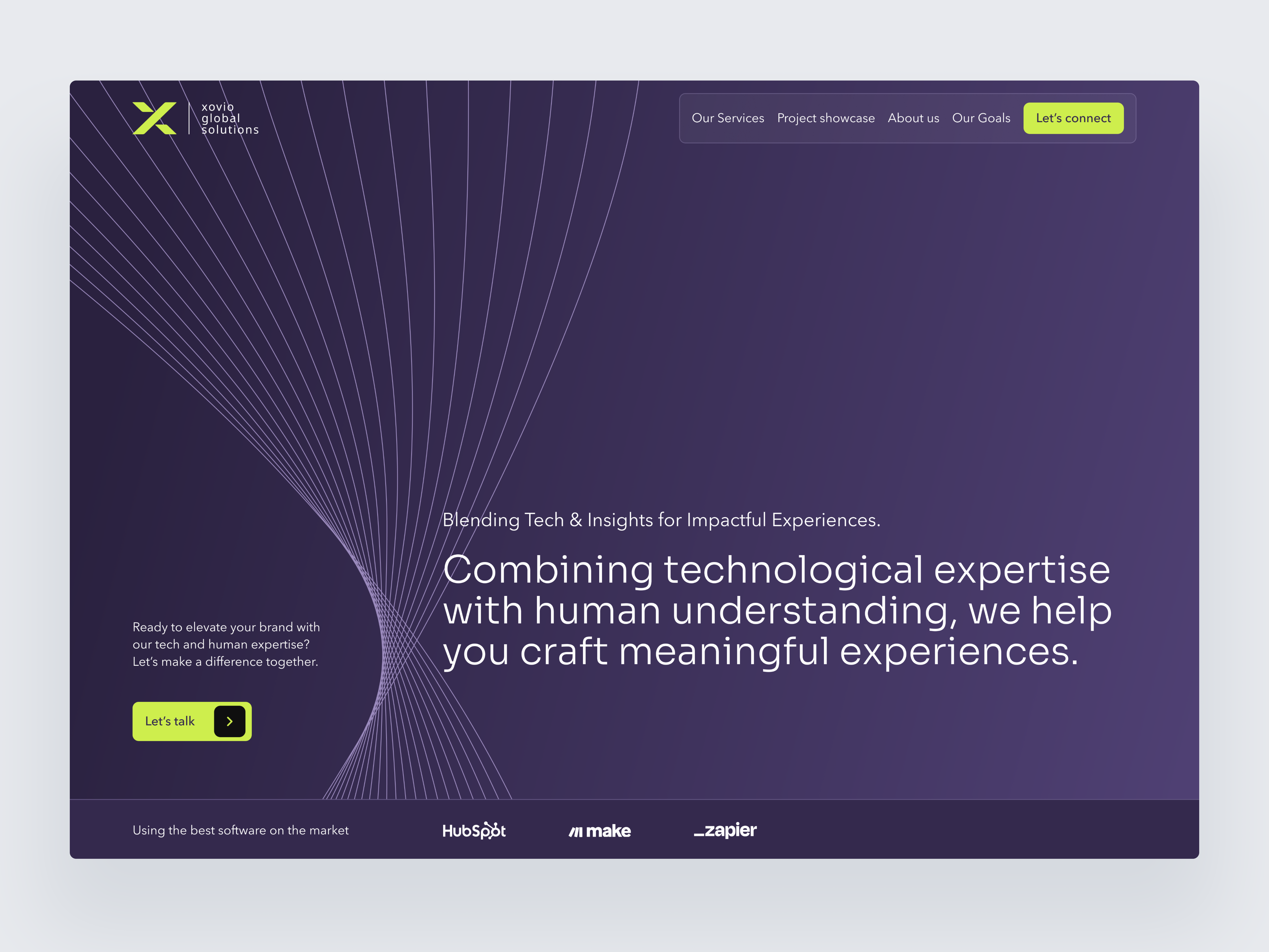 xovio - landing page branding landing page product design ui web design webflow
