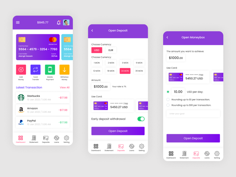 Finance Mobile App Design by Designmind - UI/UX Agency on Dribbble