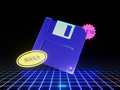 Floppy disk 💾 3d animation blender cyber deal digital disc disk floppy icon illustration motion graphics neon nostalgic oldschool promo retro save