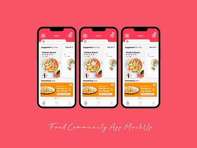 Food Community Mobile App - University Project assigment figma motion graphics prototype ui