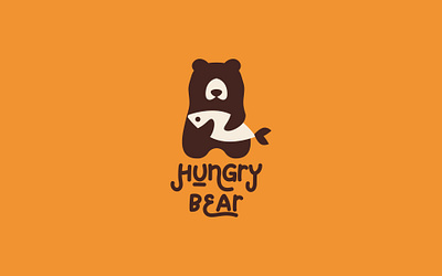 Hungry Bear logo animal animal logo bear bear design bear food bear logo branding fish fish design fish logo food food logo hungry hungry bear logo minimal minimalist minimalist logo modern
